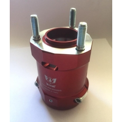 REAR HUB D50 X 75 MM RED ALUMINIUM