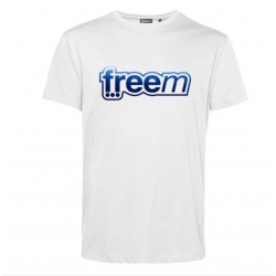 FREEM T-SHIRT BLANC - BLEUE