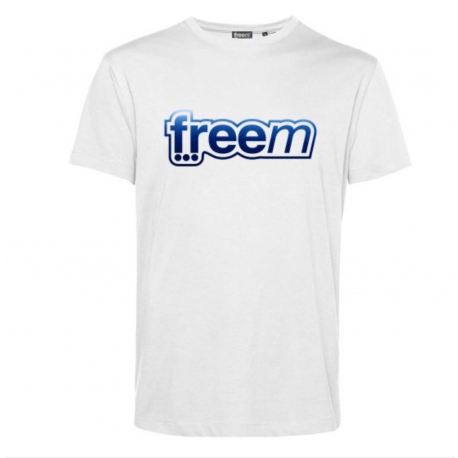 FREEM T-SHIRT BLANC - BLEUE